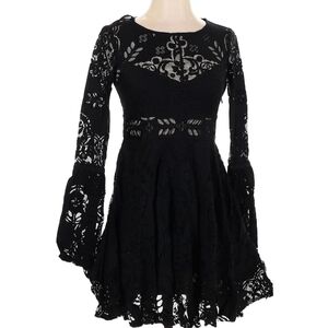 Free People Black Bell Sleeve Cocktail Dress